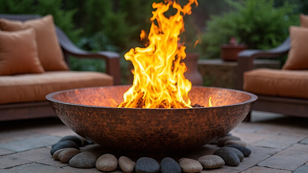 distinctive copper fire pit